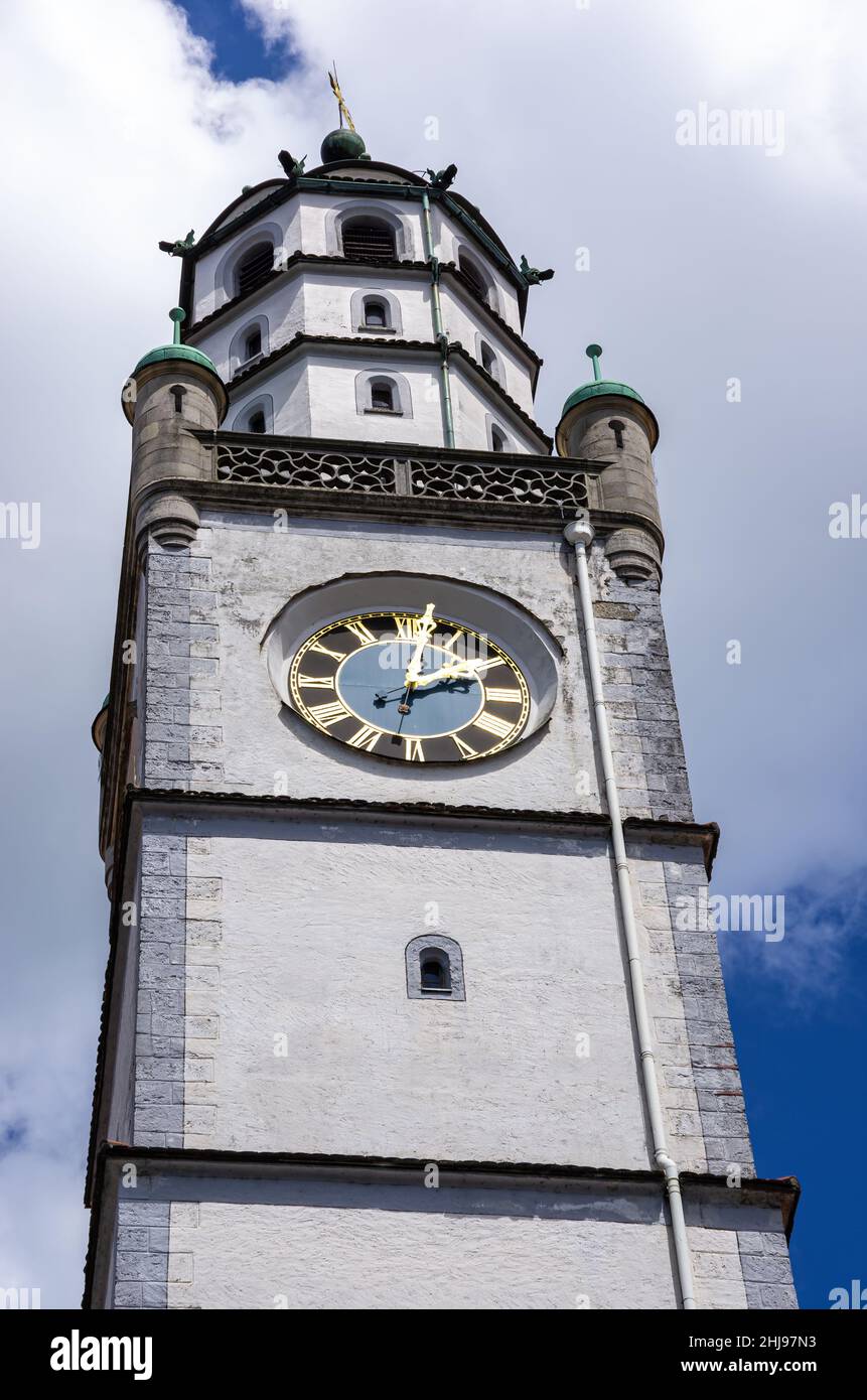 La tour Blaser (Blaserturm) à Marienplatz à Ravensburg, Bade-Wurtemberg, Allemagne. Banque D'Images