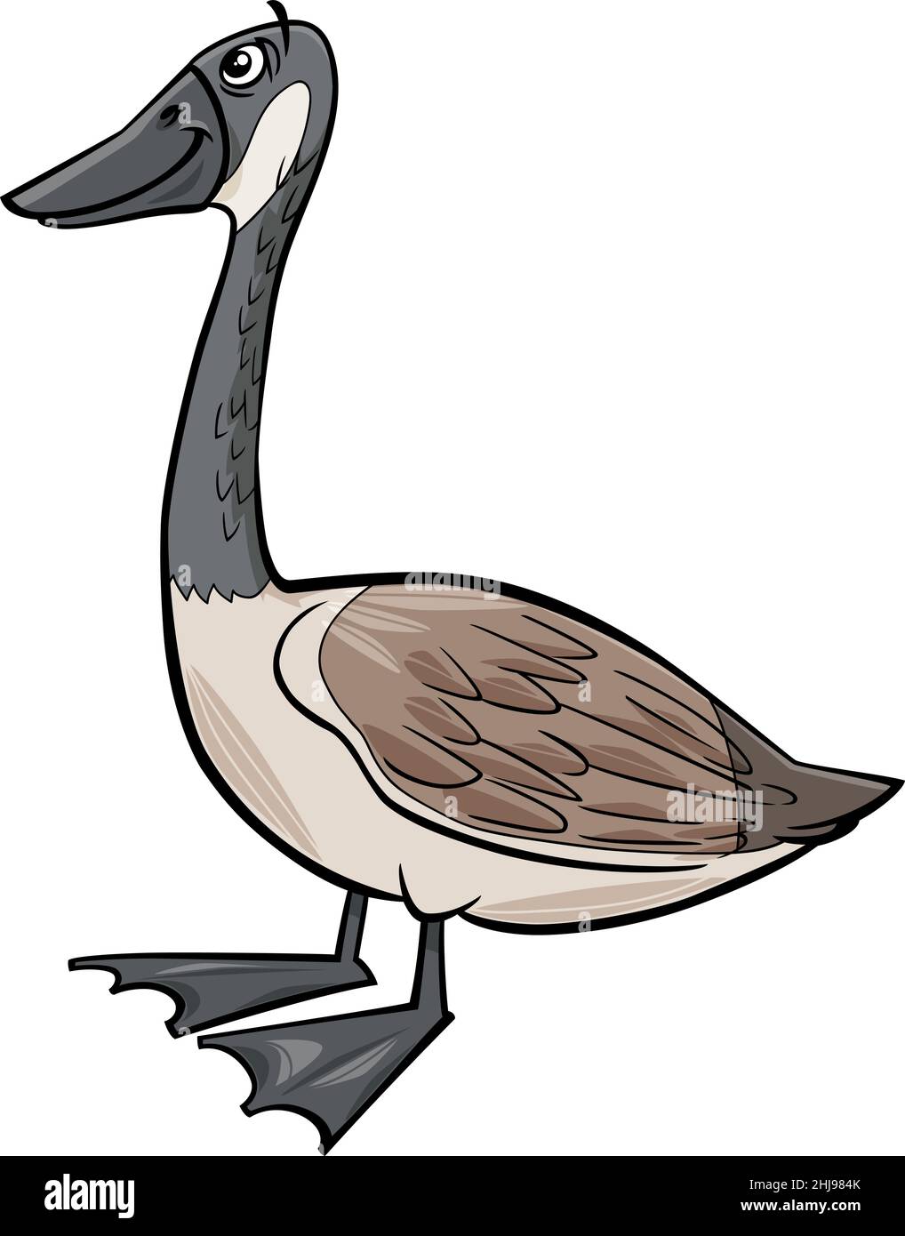 Illustration de dessin animé de drôle de caractère animal d'oiseau d'oie sauvage Illustration de Vecteur