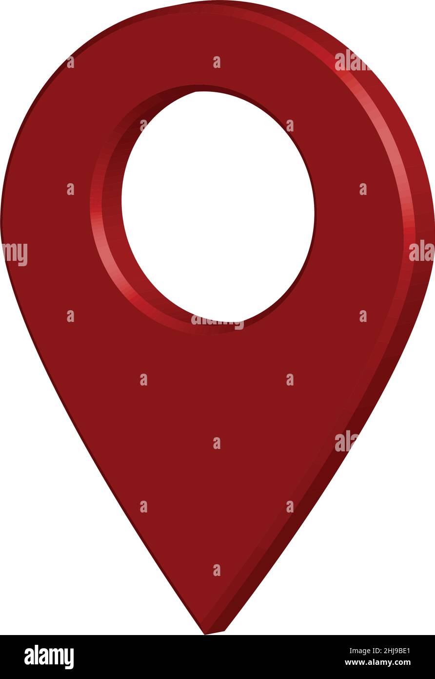Axe de pointeur de carte rouge, icône 3D isolée sur vecteur blanc Illustration de Vecteur