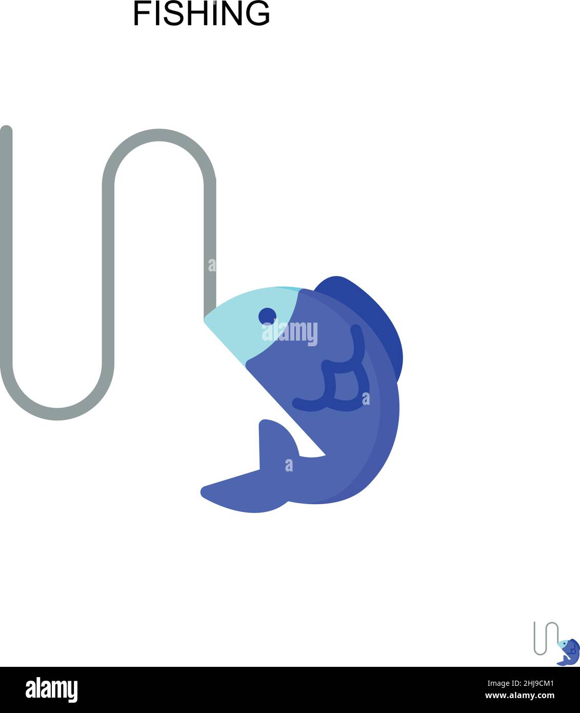 Icône de vecteur simple de pêche.Modèle de conception de symbole d'illustration pour élément d'interface utilisateur Web mobile. Illustration de Vecteur