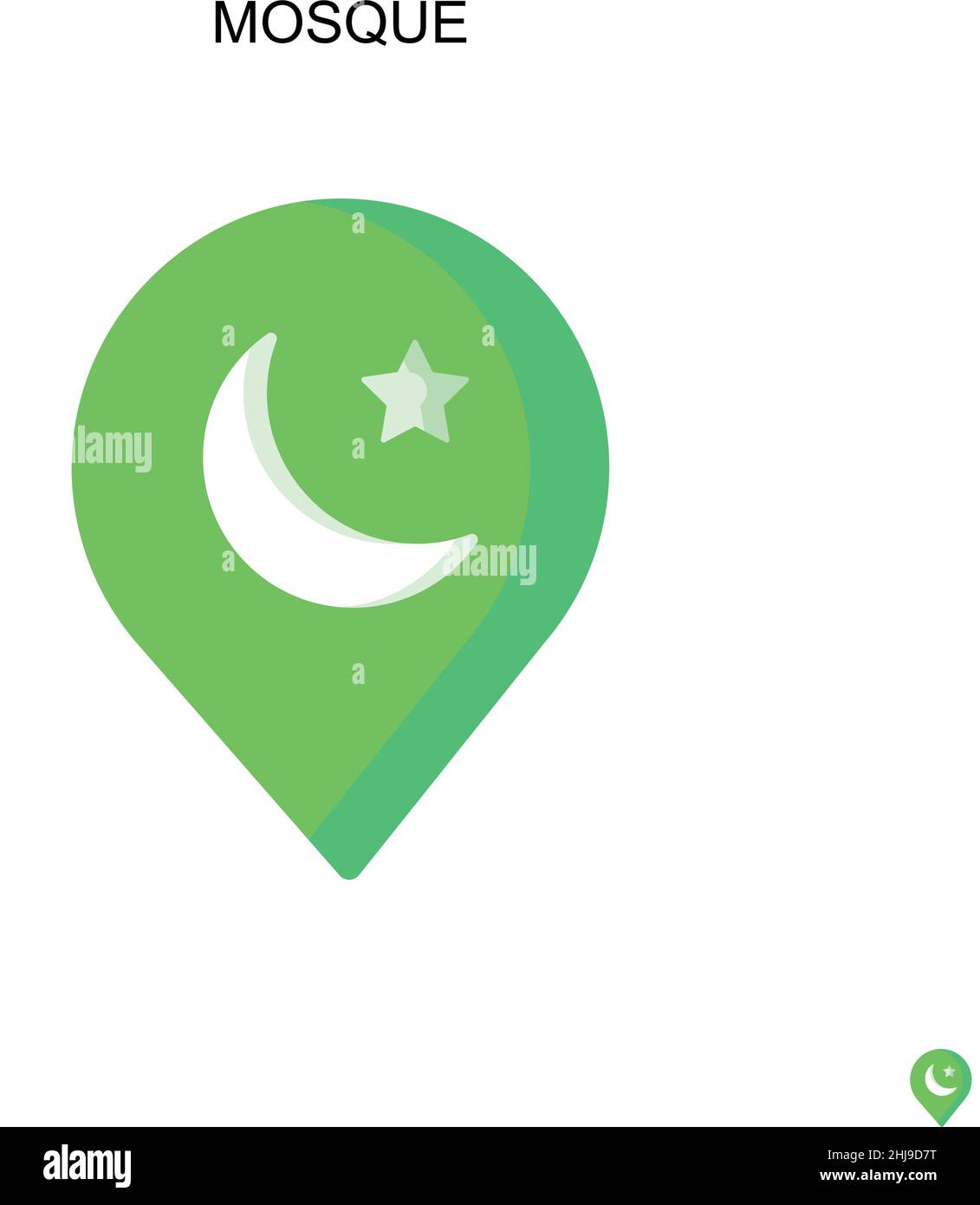 Icône de vecteur simple mosquée.Modèle de conception de symbole d'illustration pour élément d'interface utilisateur Web mobile. Illustration de Vecteur