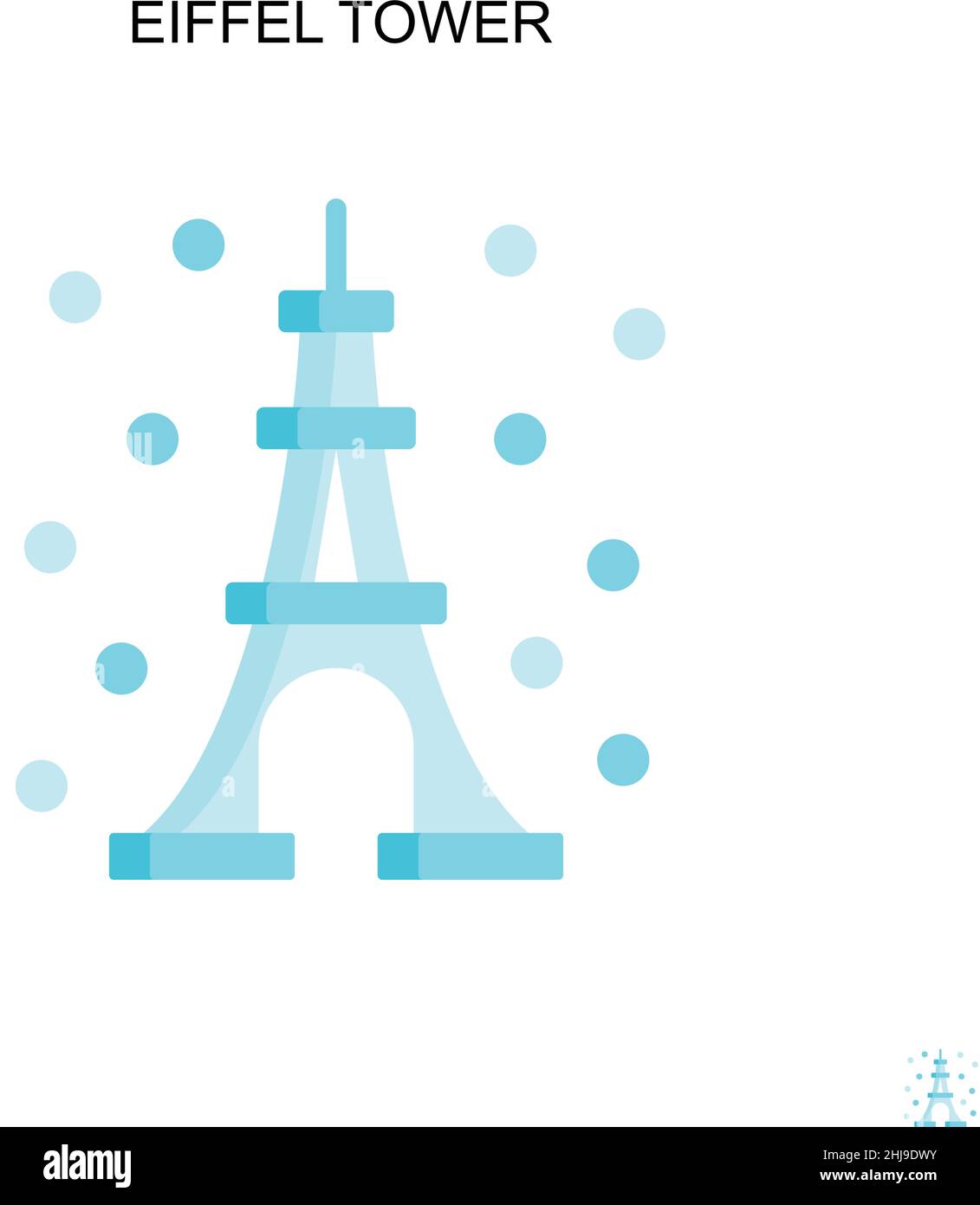 Icône de vecteur simple de la tour Eiffel.Modèle de conception de symbole d'illustration pour élément d'interface utilisateur Web mobile. Illustration de Vecteur