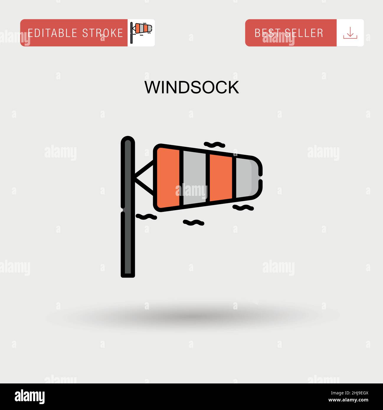 Icône de vecteur simple Winwindsock. Illustration de Vecteur