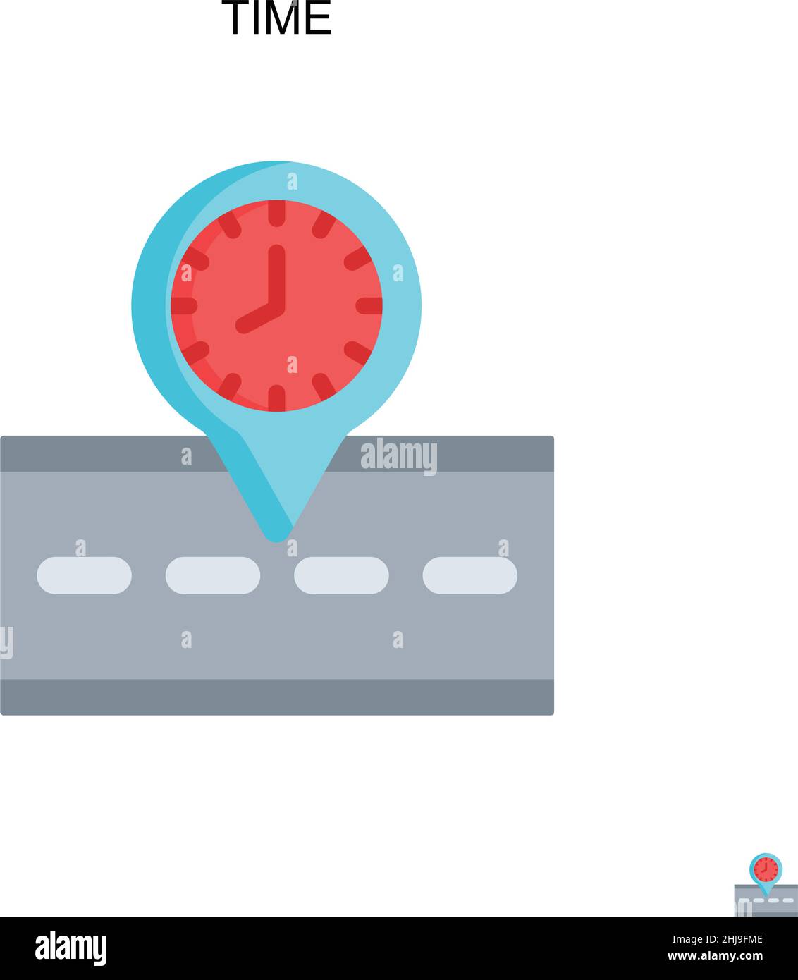 Icône vecteur simple temps.Modèle de conception de symbole d'illustration pour élément d'interface utilisateur Web mobile. Illustration de Vecteur