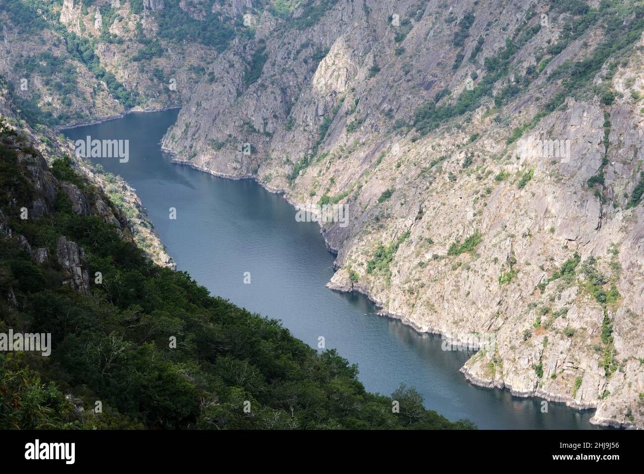 Vue de dessus du Sil Canyon à Ribeira Sacra, Galice. Banque D'Images