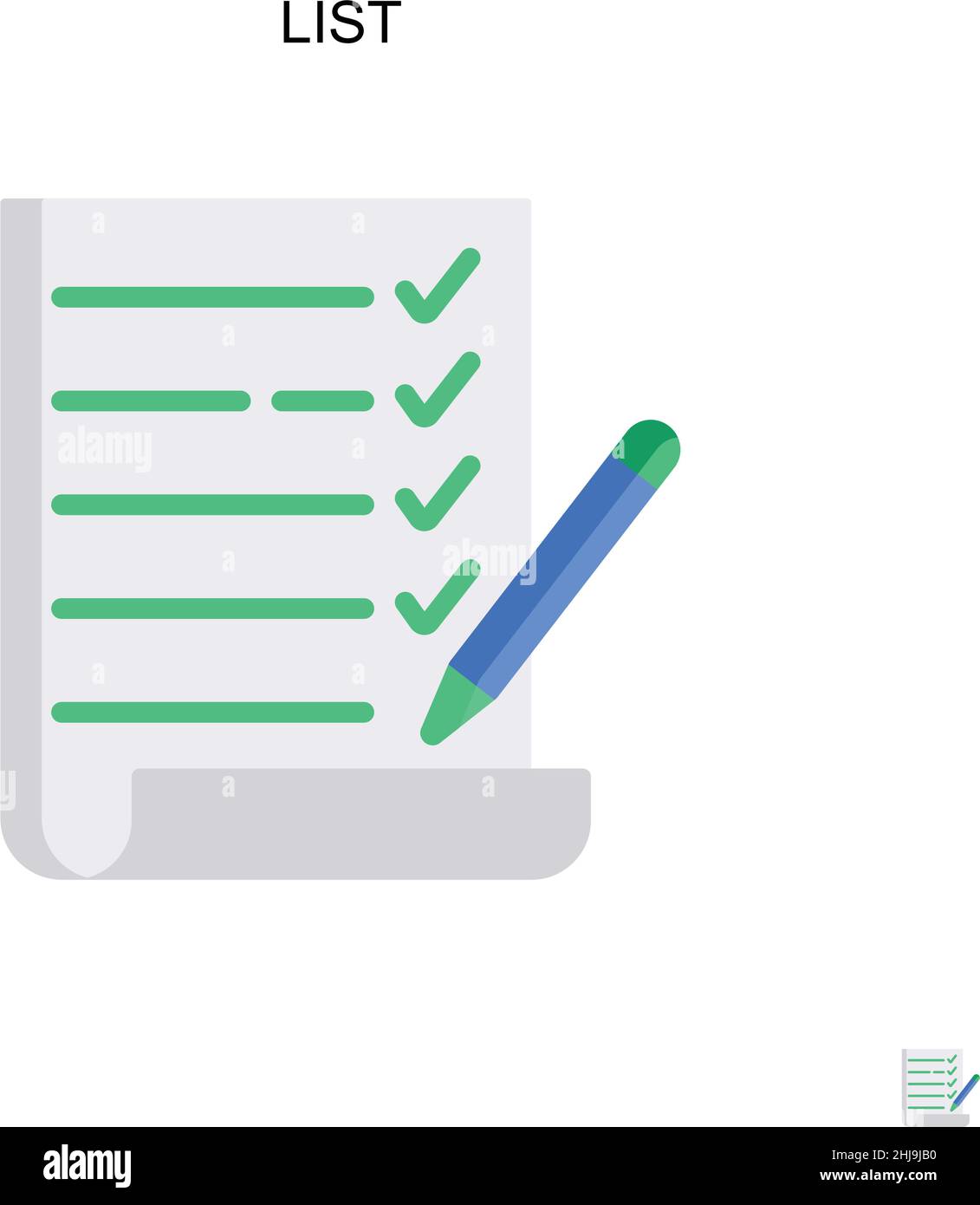 Liste des icônes de vecteur simple.Modèle de conception de symbole d'illustration pour élément d'interface utilisateur Web mobile. Illustration de Vecteur