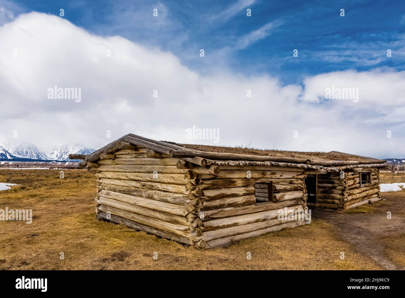 Chalet historique Cunningham dans le parc national de Grand Teton, Wyoming, États-Unis Banque D'Images