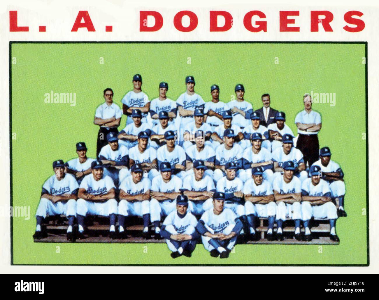 Topps 1964 carte de l'équipe des Dodgers de Los Angeles Banque D'Images