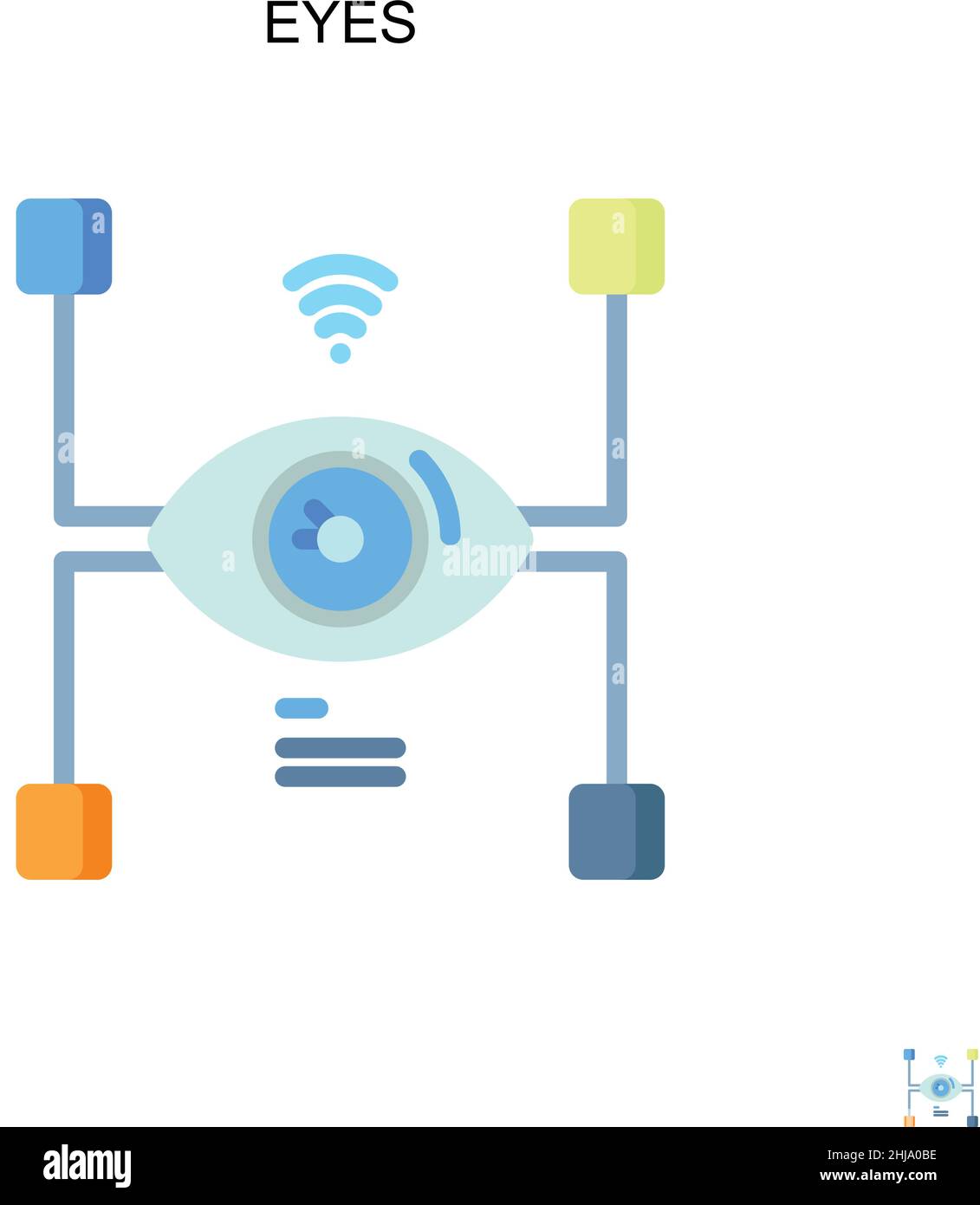 Icône de vecteur simple Eyes.Modèle de conception de symbole d'illustration pour élément d'interface utilisateur Web mobile. Illustration de Vecteur