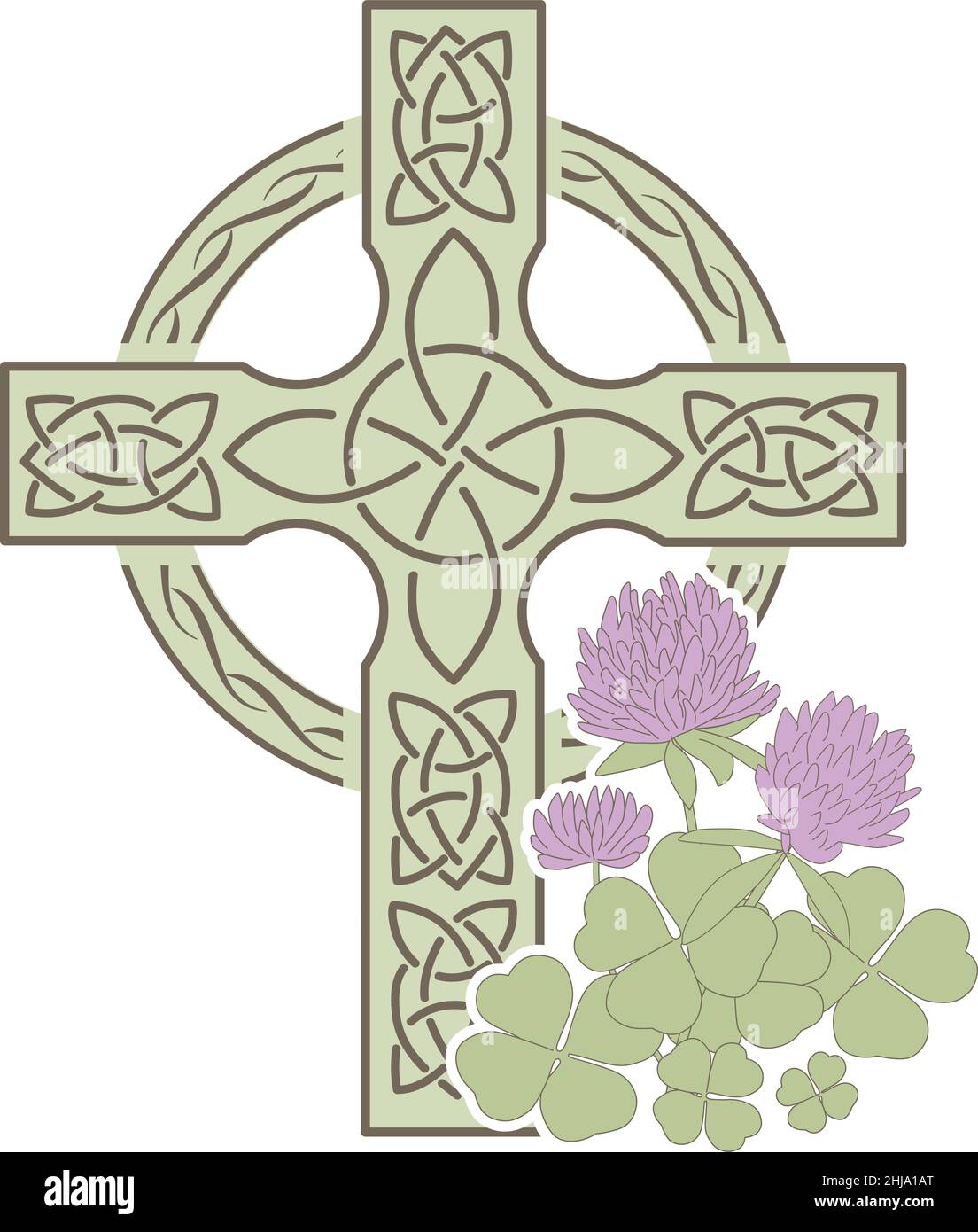 fleur de shamrock celtic cross Illustration de Vecteur