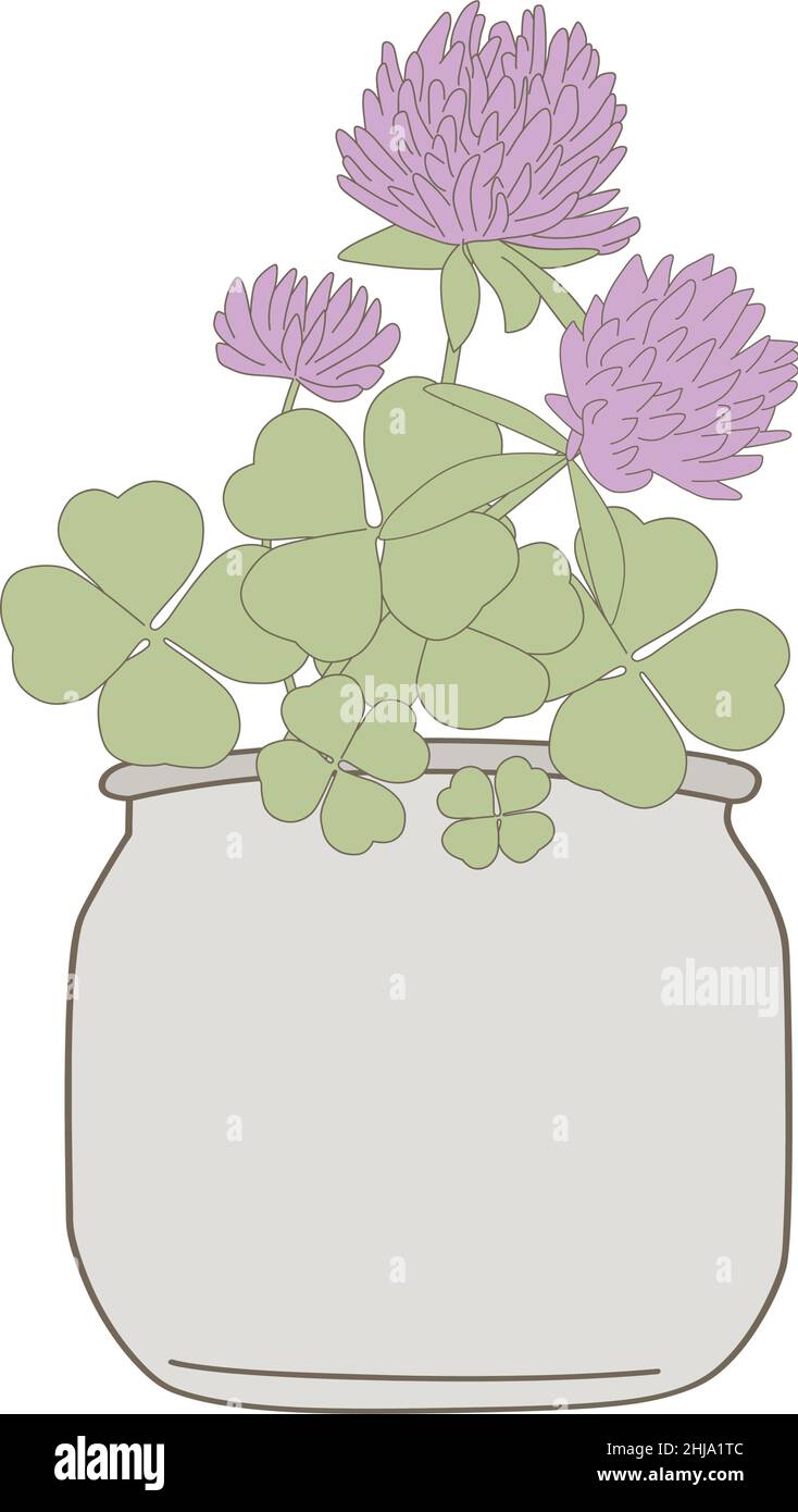 vase de fleurs shamrock Illustration de Vecteur