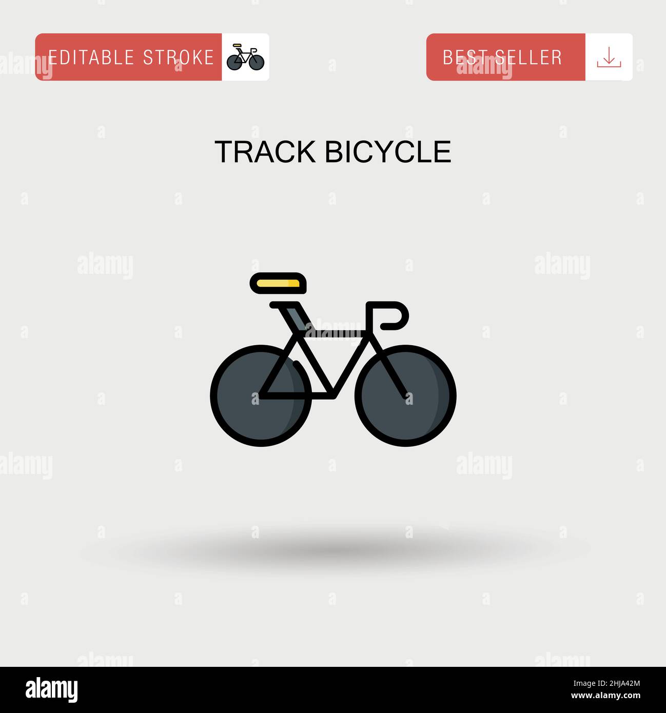 Icône de vecteur simple de vélo de piste. Illustration de Vecteur