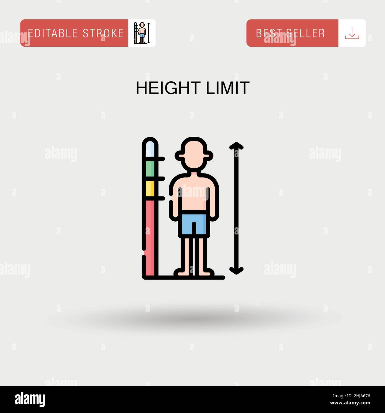 Icône de vecteur simple de limite de hauteur. Illustration de Vecteur