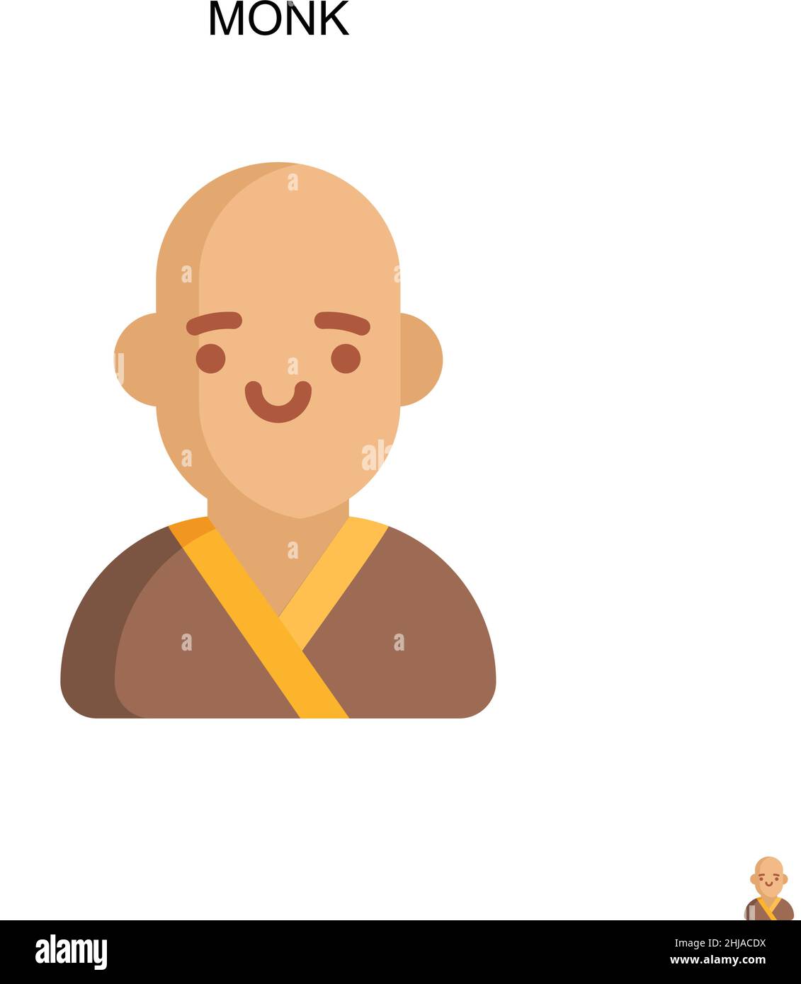 Icône de vecteur simple Monk.Modèle de conception de symbole d'illustration pour élément d'interface utilisateur Web mobile. Illustration de Vecteur