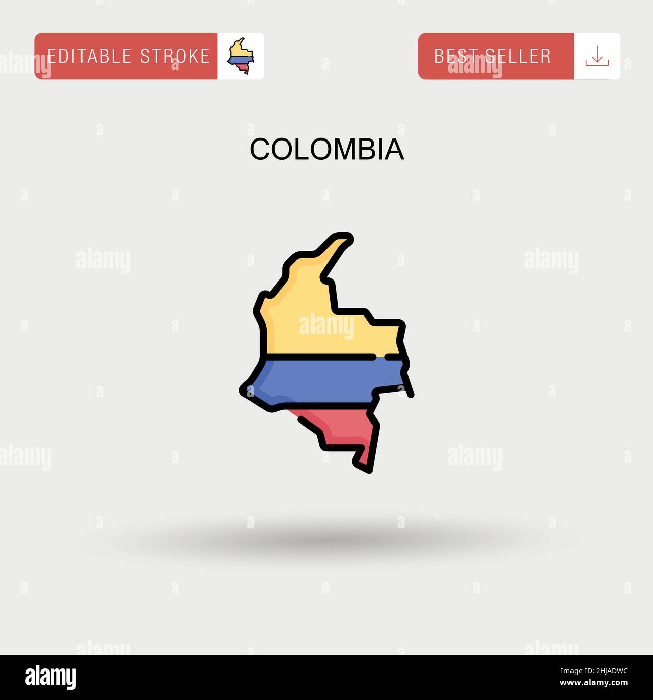 Icône de vecteur simple Colombie. Illustration de Vecteur