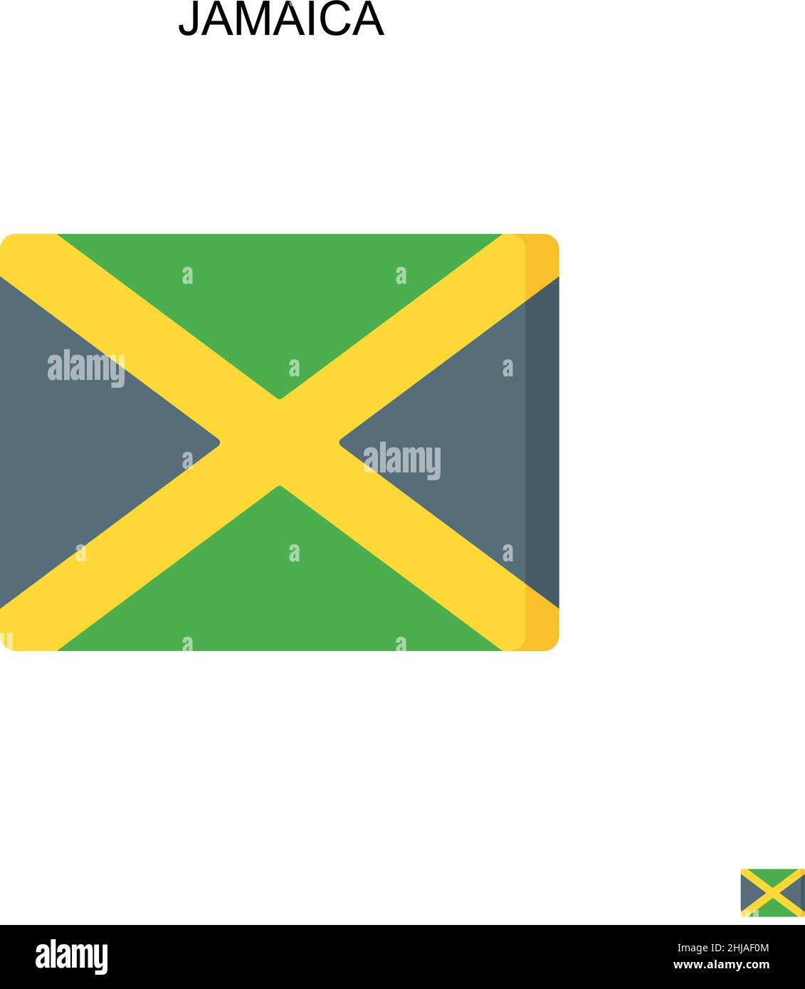 Icône de vecteur simple Jamaïque.Modèle de conception de symbole d'illustration pour élément d'interface utilisateur Web mobile. Illustration de Vecteur