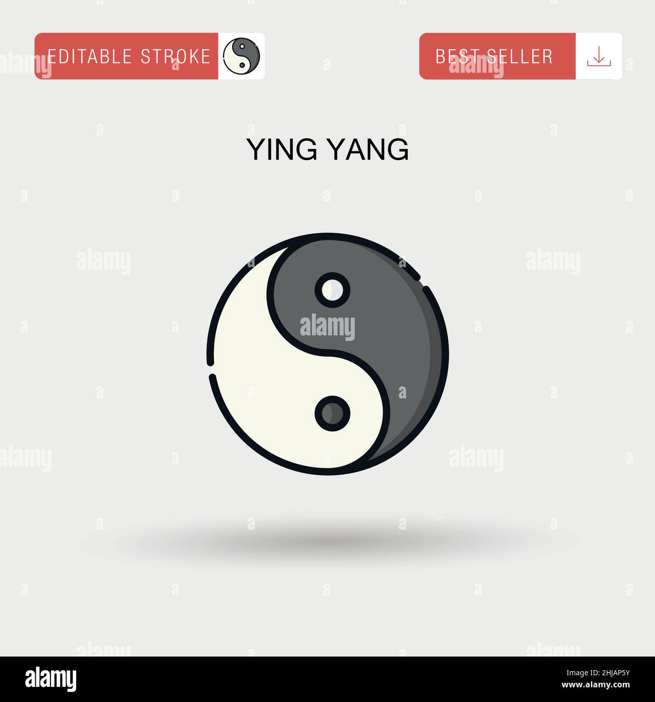 Ying yang icône de vecteur simple. Illustration de Vecteur