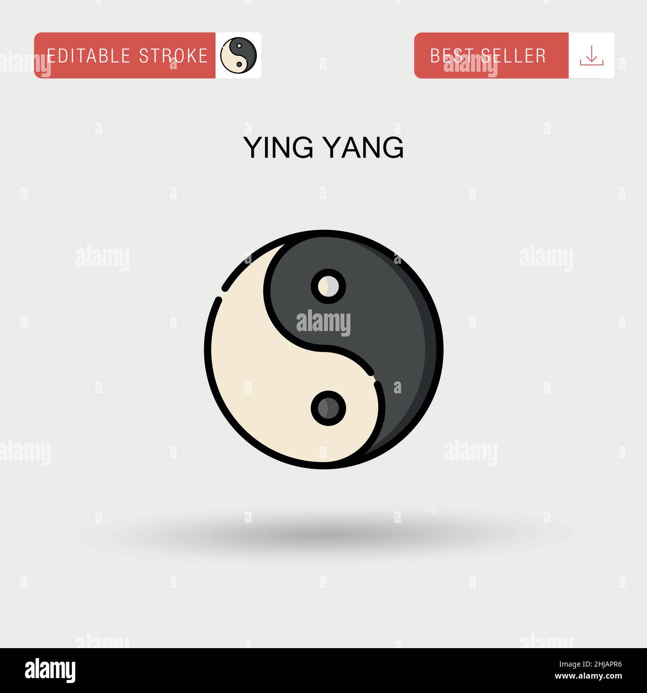 Ying yang icône de vecteur simple. Illustration de Vecteur