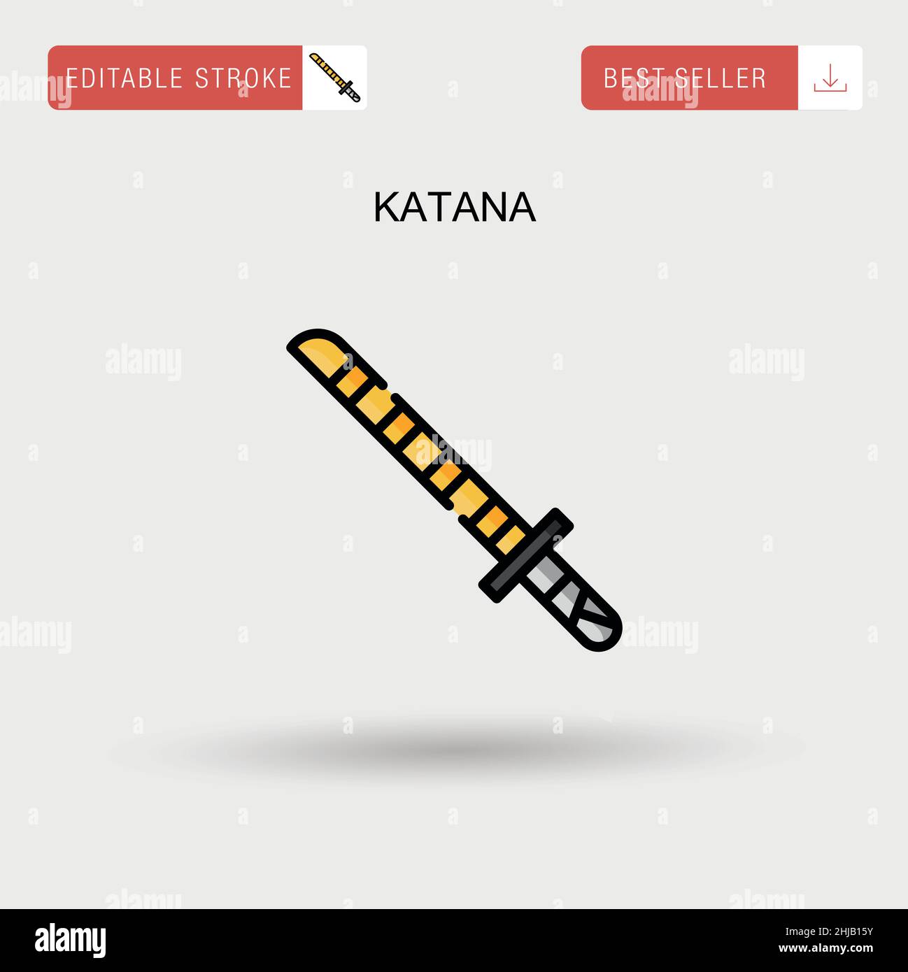 Icône de vecteur simple Katana. Illustration de Vecteur