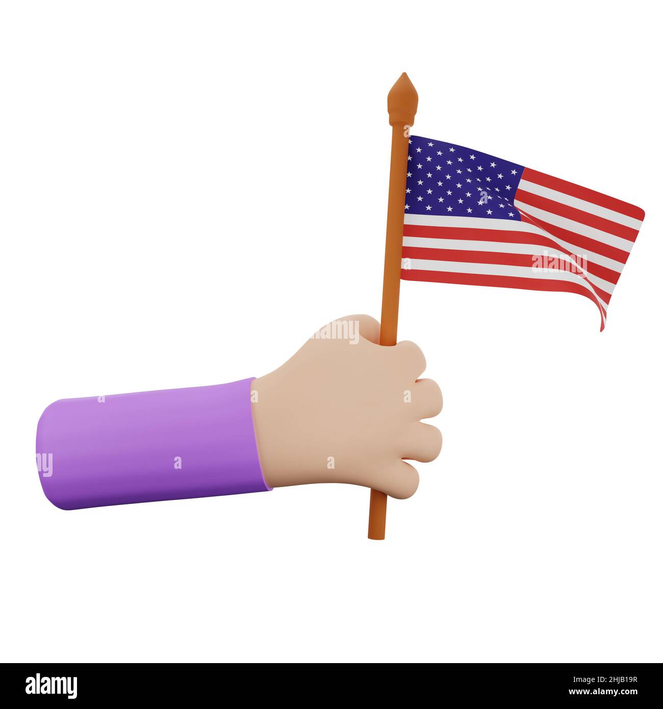 3d rendre la main au concept du jour de l'indépendance des états-unis Banque D'Images