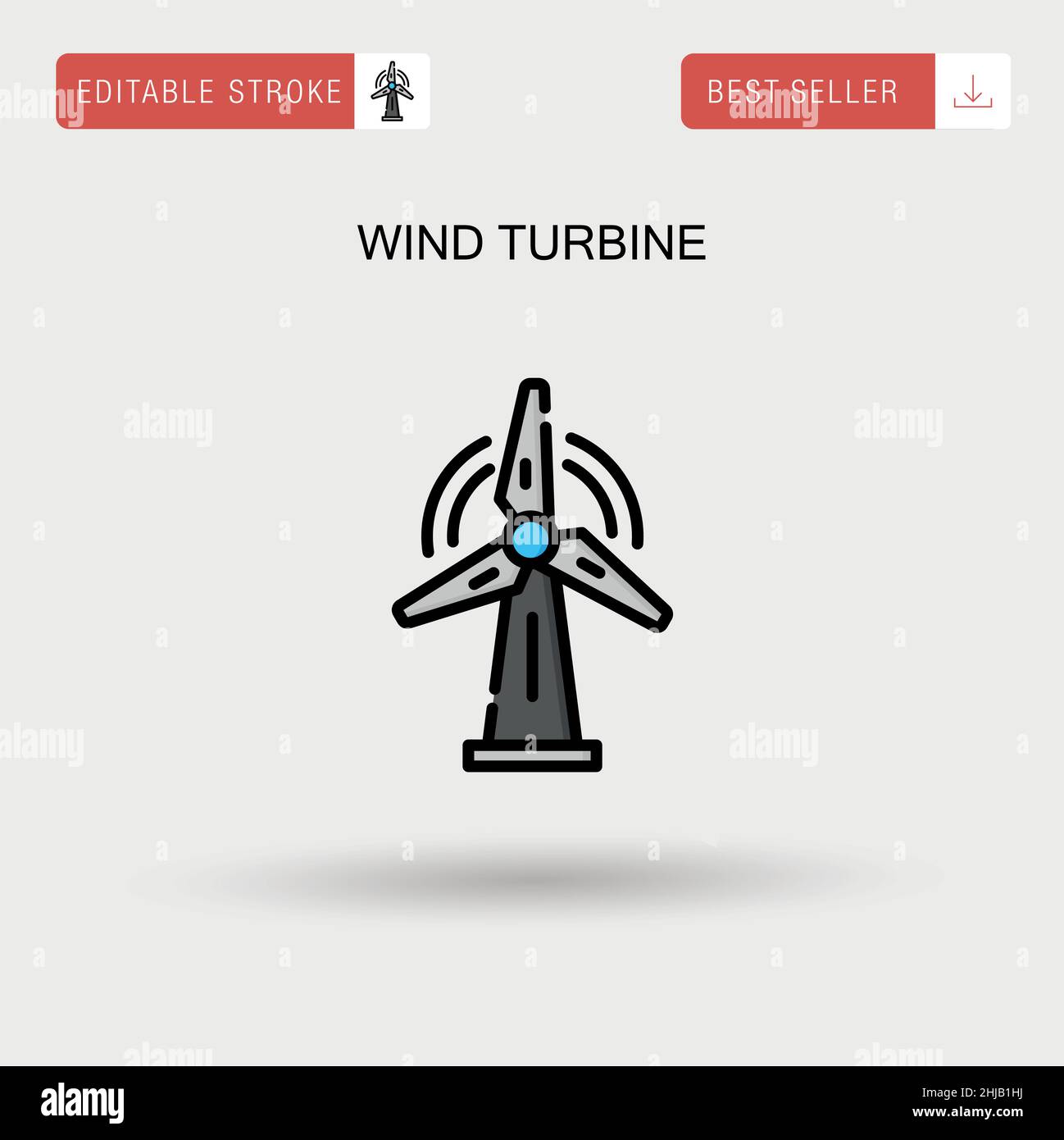 Icône de vecteur simple d'éolienne. Illustration de Vecteur