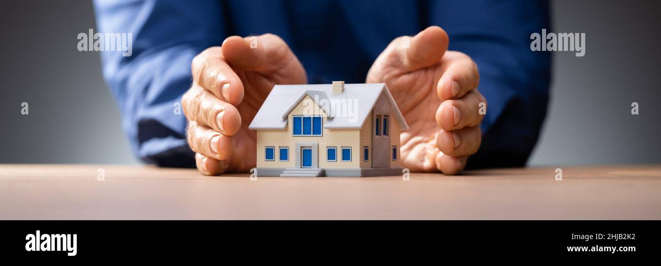 Protection de la maison et assurance hypothécaire.Sécurité immobilière Banque D'Images