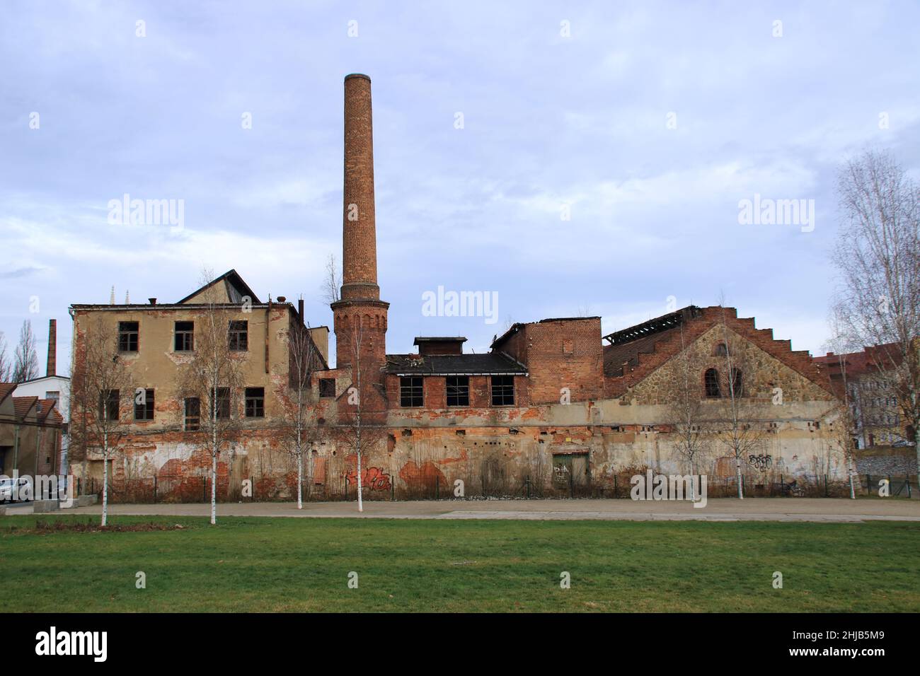 Ancien bâtiment industriel dans la ville de Görlitz en Saxe Banque D'Images