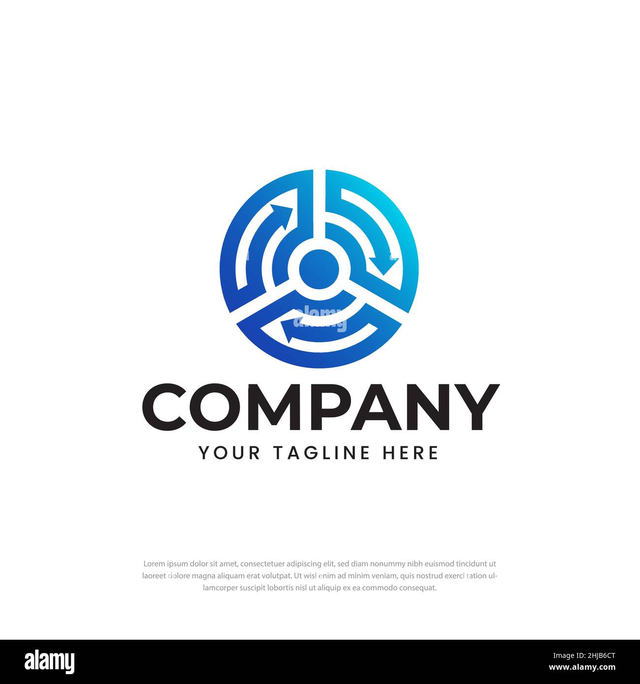 Logo de la flèche circulaire.Les icônes peuvent être utilisées pour les logos d'entreprise et de technologie.Éléments de modèle de logo Flat Vector. Illustration de Vecteur