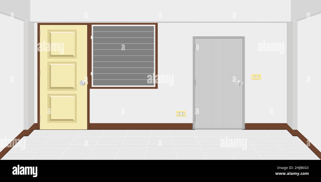 architecture à l'intérieur de l'appartement ou de la maison avec porte arrière de la cuvette de toilette. illustration vectorielle eps10 Illustration de Vecteur