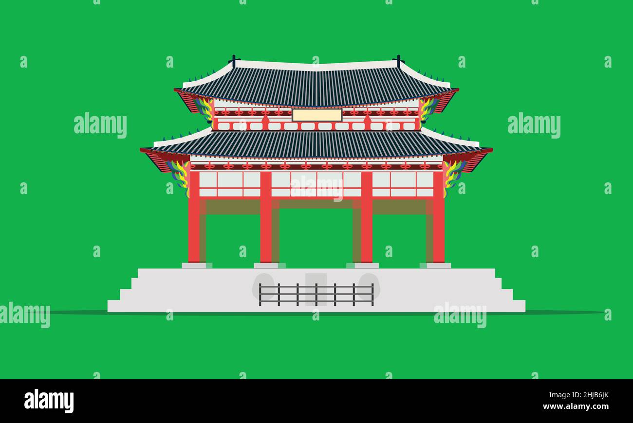 gwanghwamun square gate palais gyeongbokgung à séoul corée du sud illustration vectorielle eps10 Illustration de Vecteur