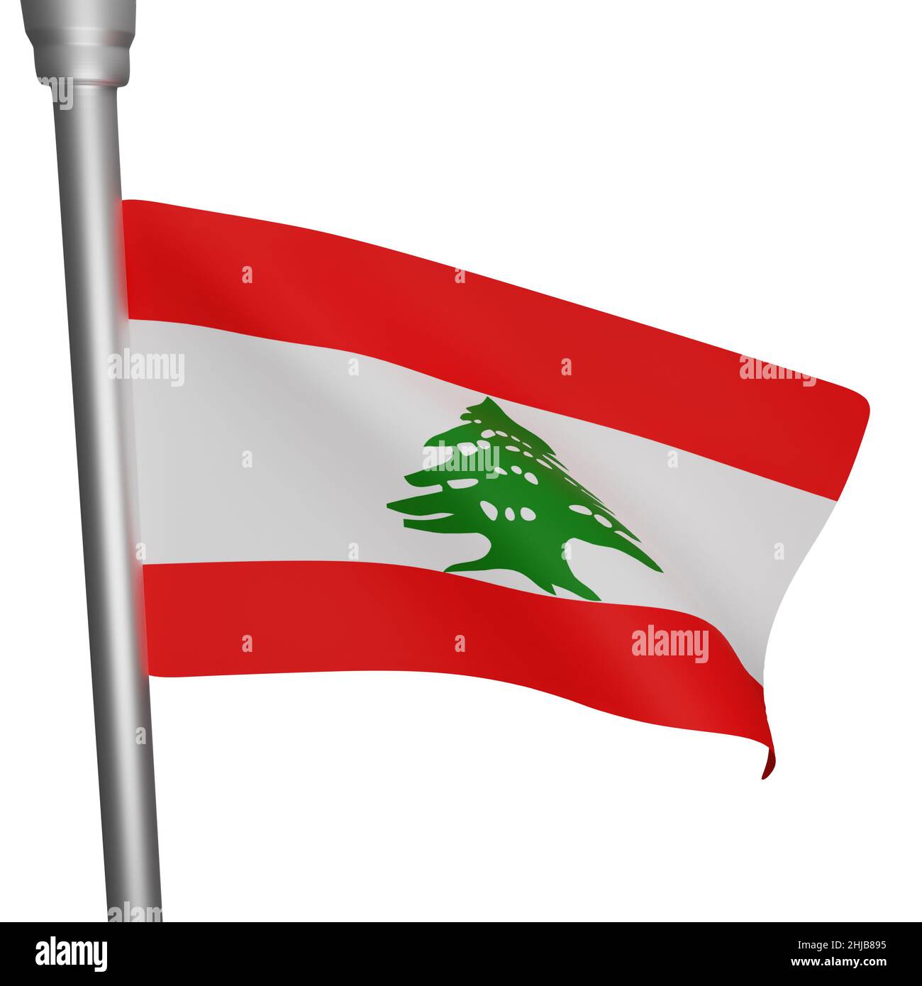 3d restitution du concept de drapeau libanais journée nationale du liban Banque D'Images