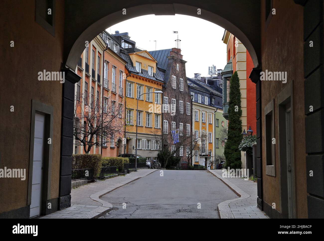 Stockholm Ostermalm quartier avec maison résidentielle, Stockholm, Suède Banque D'Images