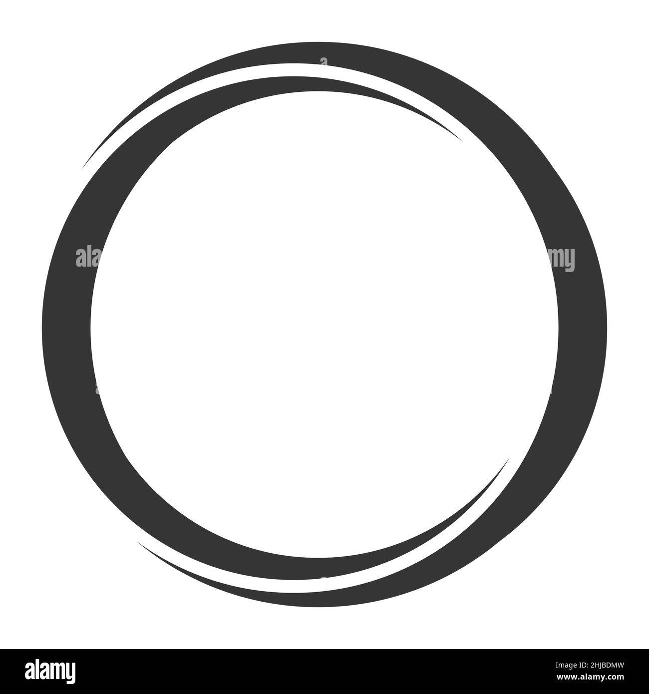 Cadre rond gracieux, élément de calligraphie de logo, cercle de deux lunes Illustration de Vecteur