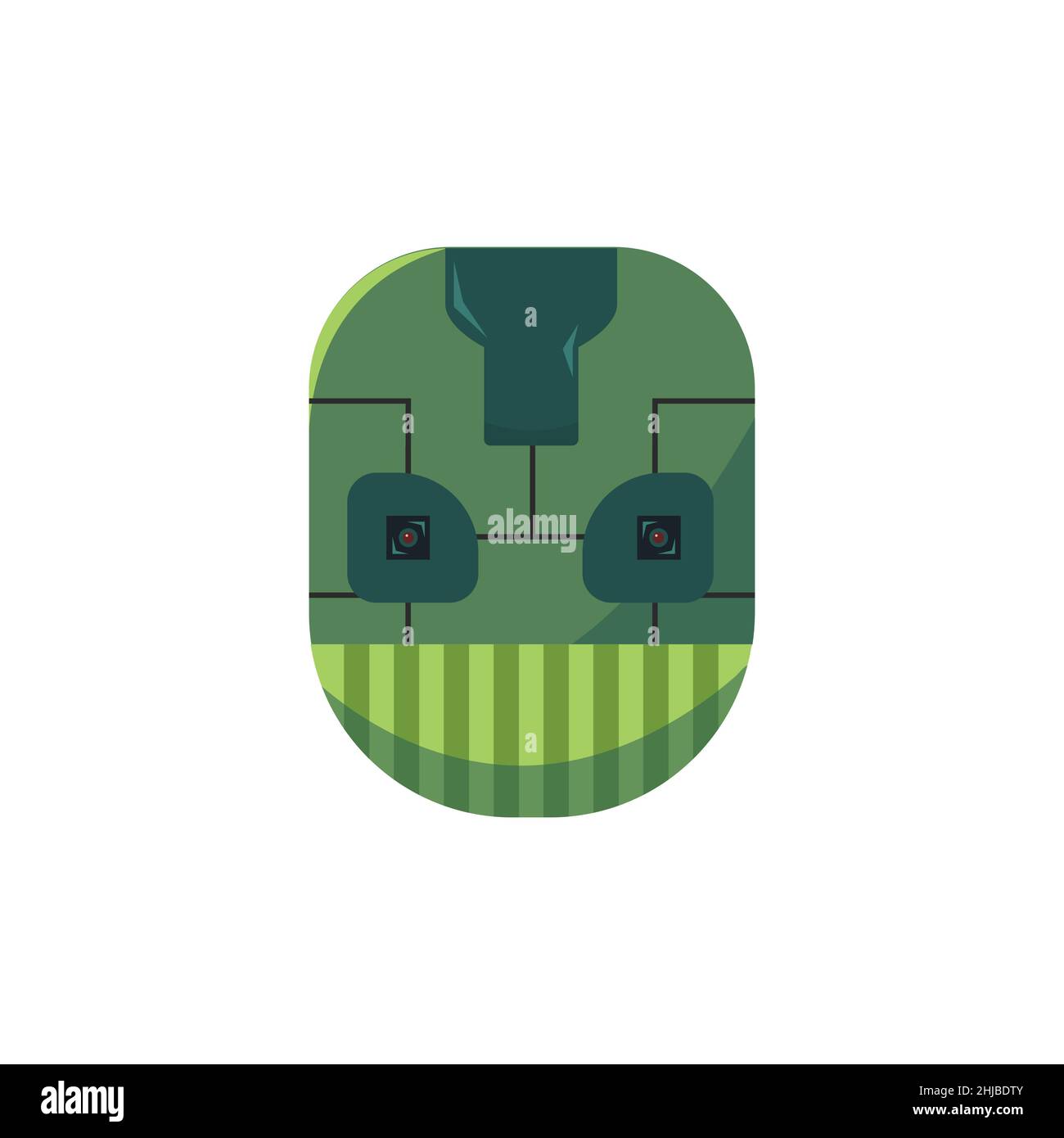 Illustration vectorielle de la conception du visage ou du masque robotique Illustration de Vecteur