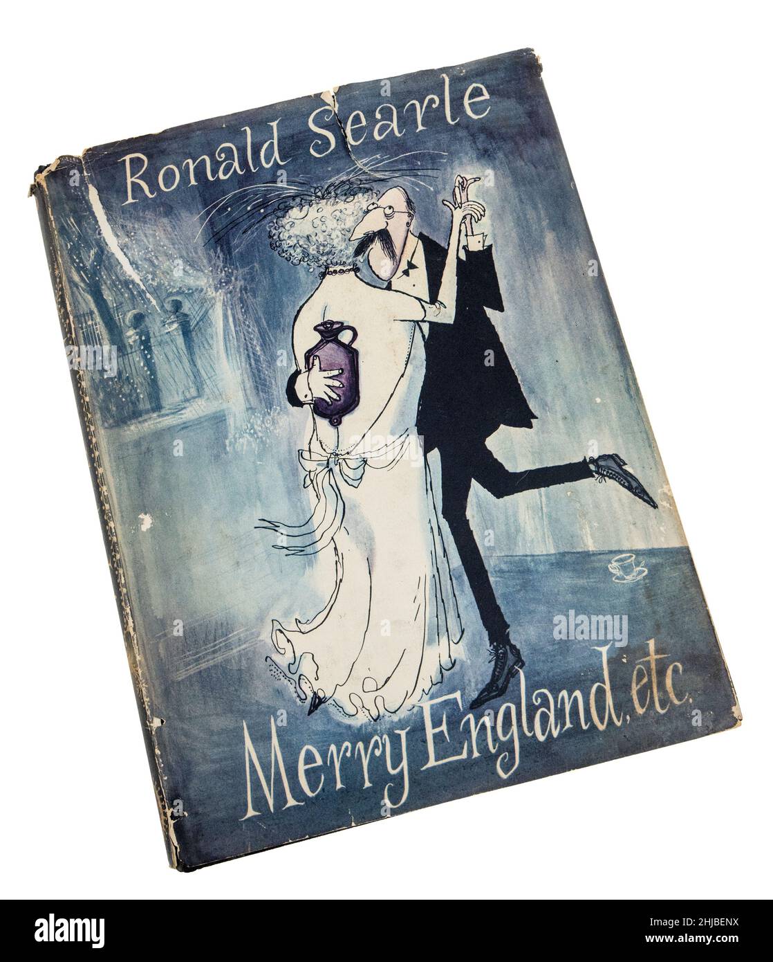 Livre classique Merry England de Ronald Searle première édition, publié en 1956 Banque D'Images