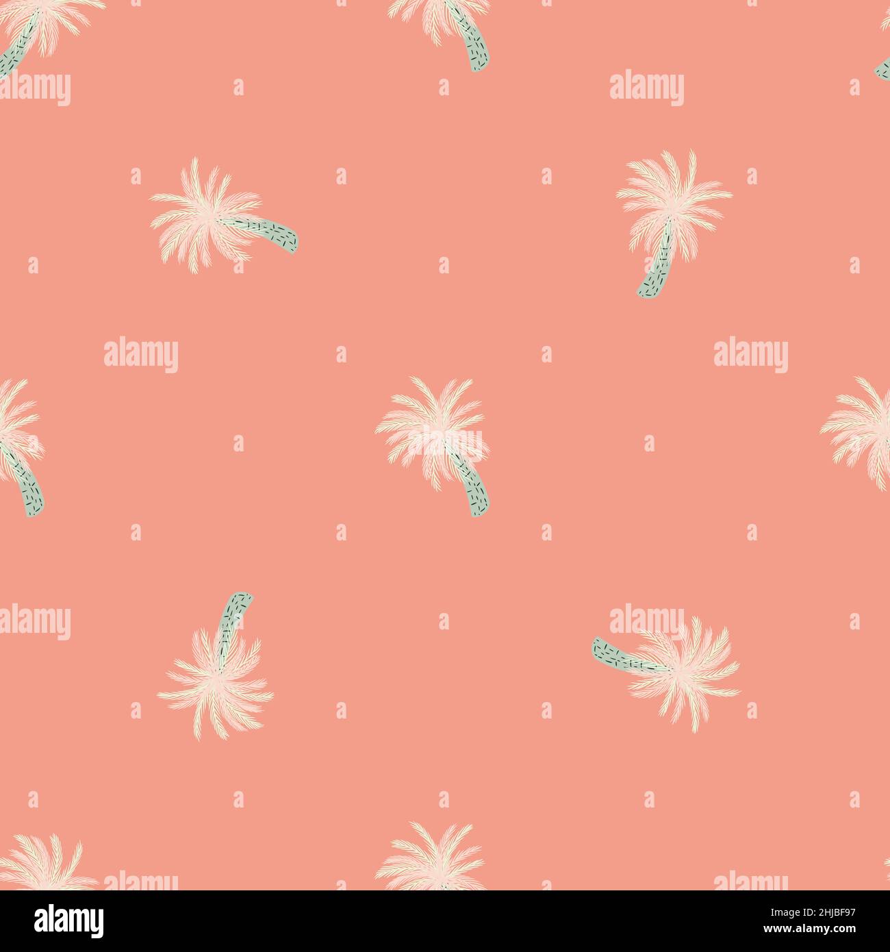 Motif abstrait sans couture de style minimaliste avec décoration palmier légère.Fond rose.Style Doodle.Motif graphique pour papier d'emballage et fabri Illustration de Vecteur