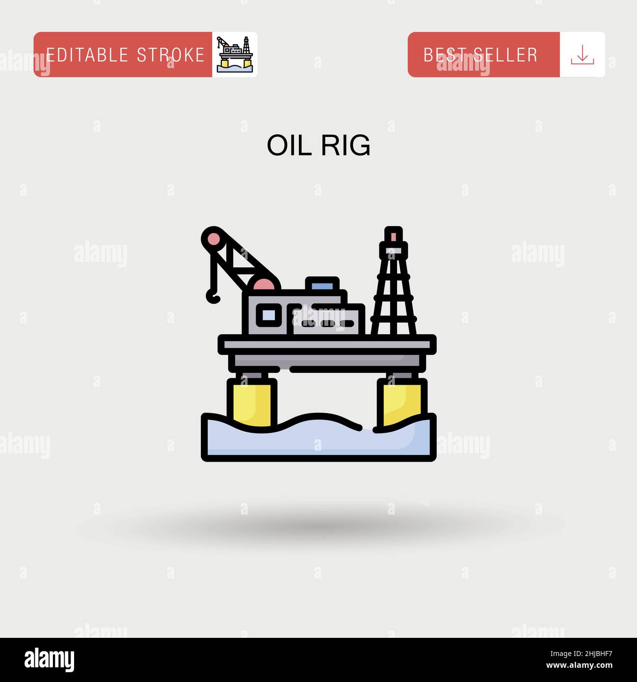 Icône vecteur simple de l'engin de forage pétrolier. Illustration de Vecteur