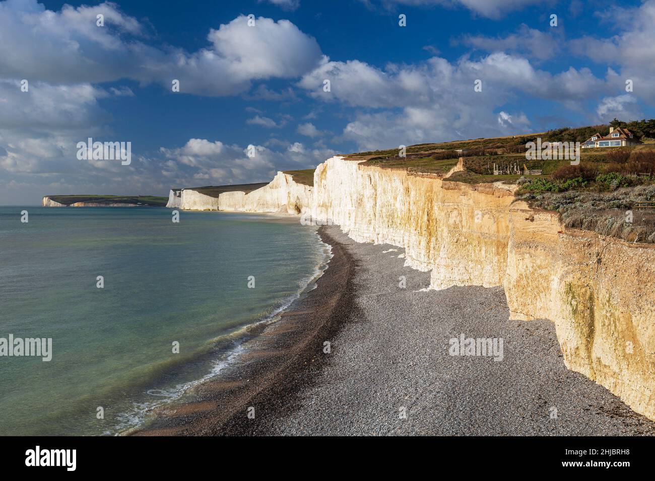 Birling Gap et les sept Sœurs. Banque D'Images