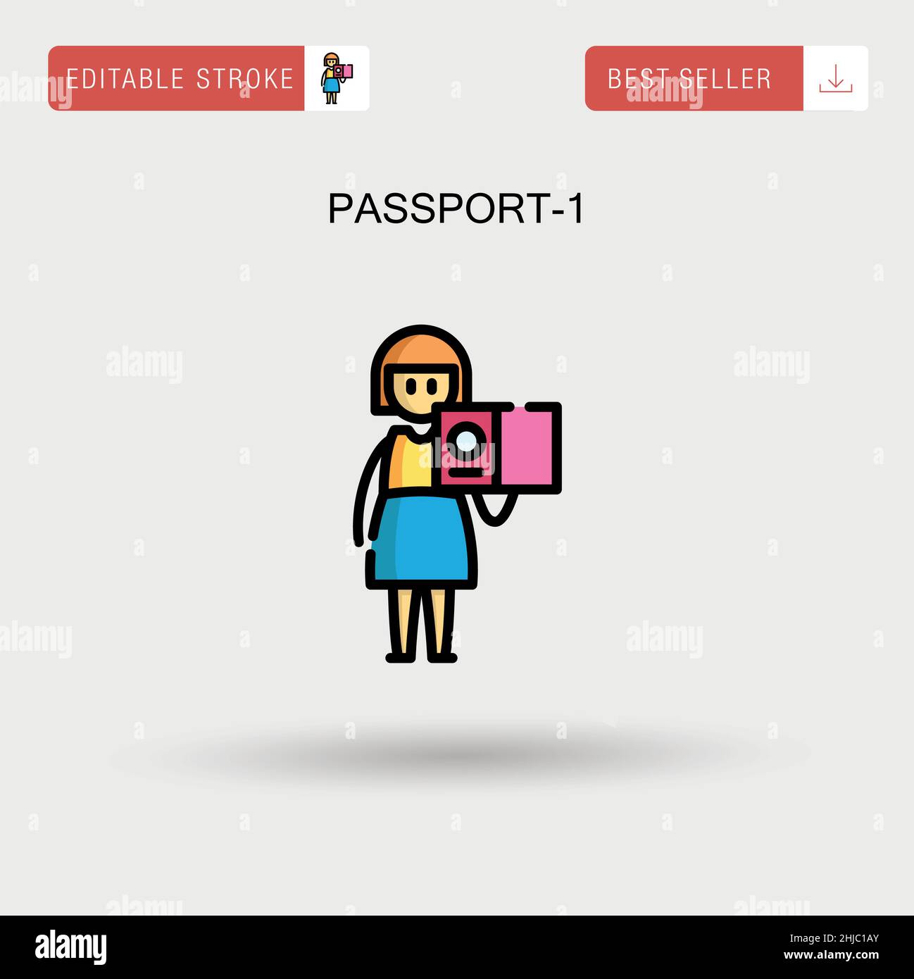 Icône de vecteur simple Passport-1. Illustration de Vecteur