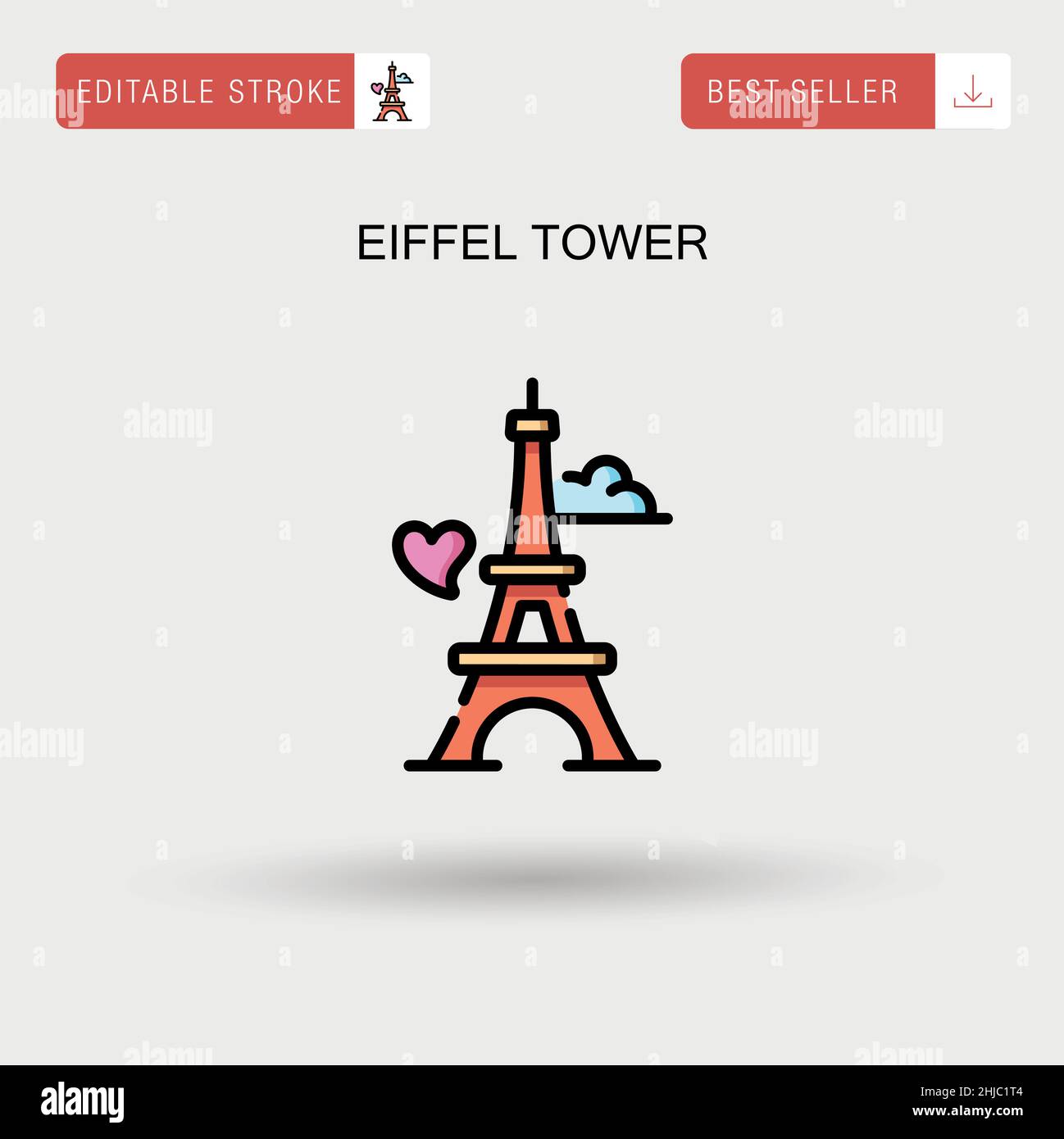 Icône de vecteur simple de la tour Eiffel. Illustration de Vecteur