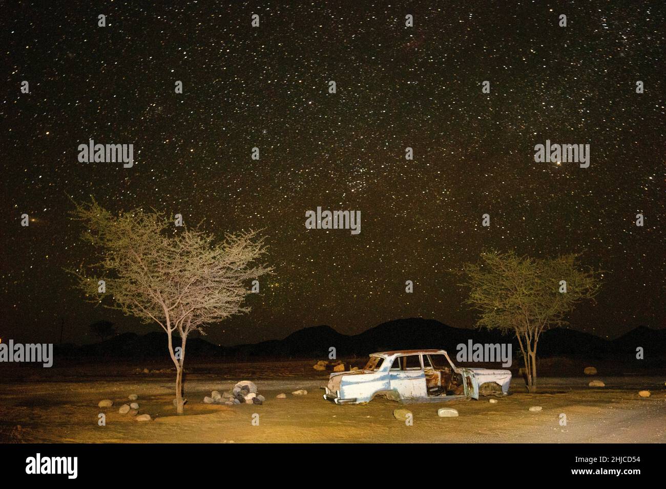 Nuit étoilée sur Solitaire, Namibie Banque D'Images