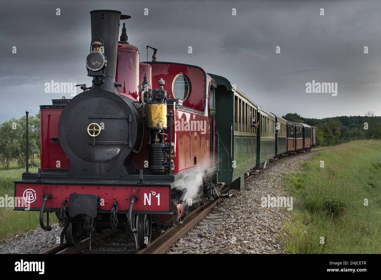 Train touristique de la Baie de somme , chemins de fer économiques Banque D'Images