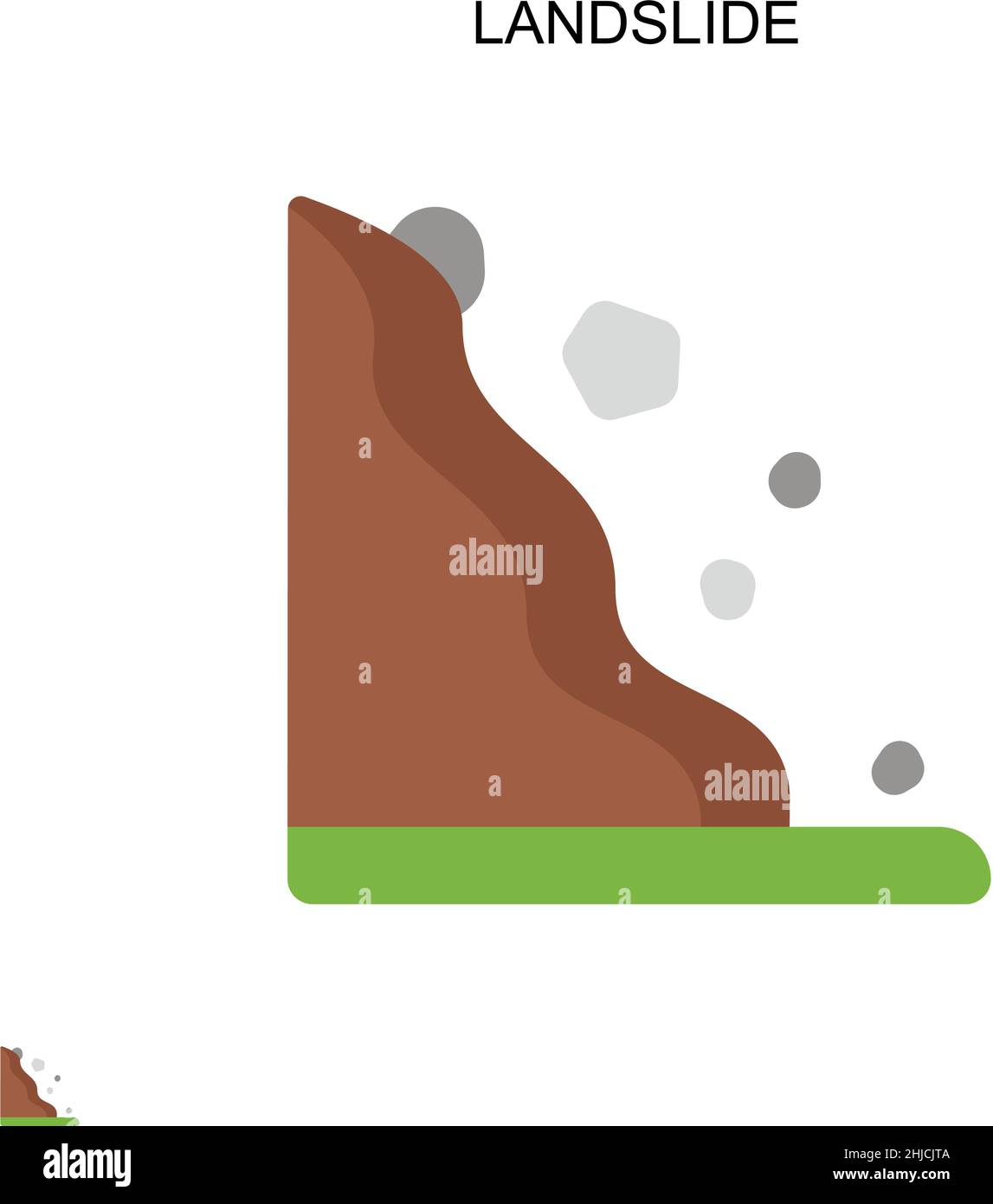 Icône de vecteur simple de glissement de terrain.Modèle de conception de symbole d'illustration pour élément d'interface utilisateur Web mobile. Illustration de Vecteur