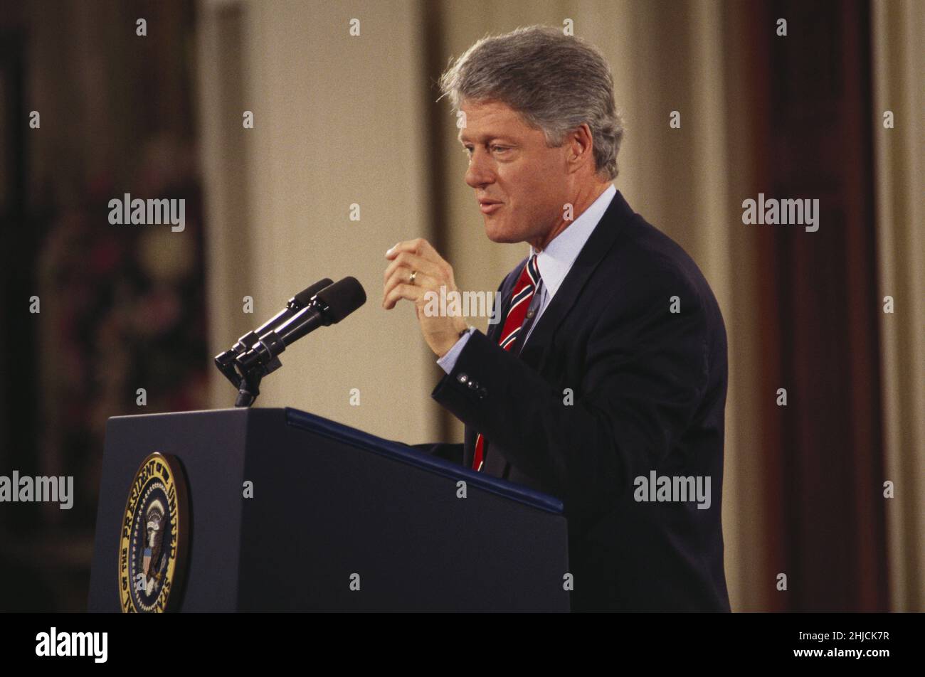 Le président Bill Clinton à la Maison Blanche en 1993. Banque D'Images