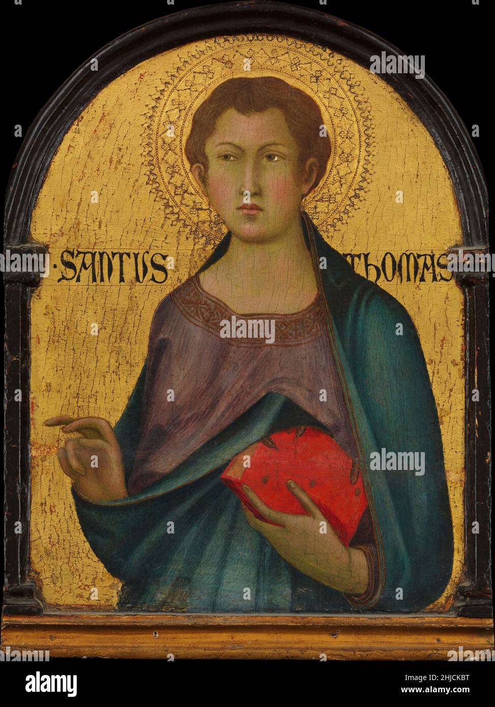 Peinture de Saint Thomas de l'atelier de Simone Martini, créé ca.1317‚Äì19.Tempera sur bois, or. Banque D'Images