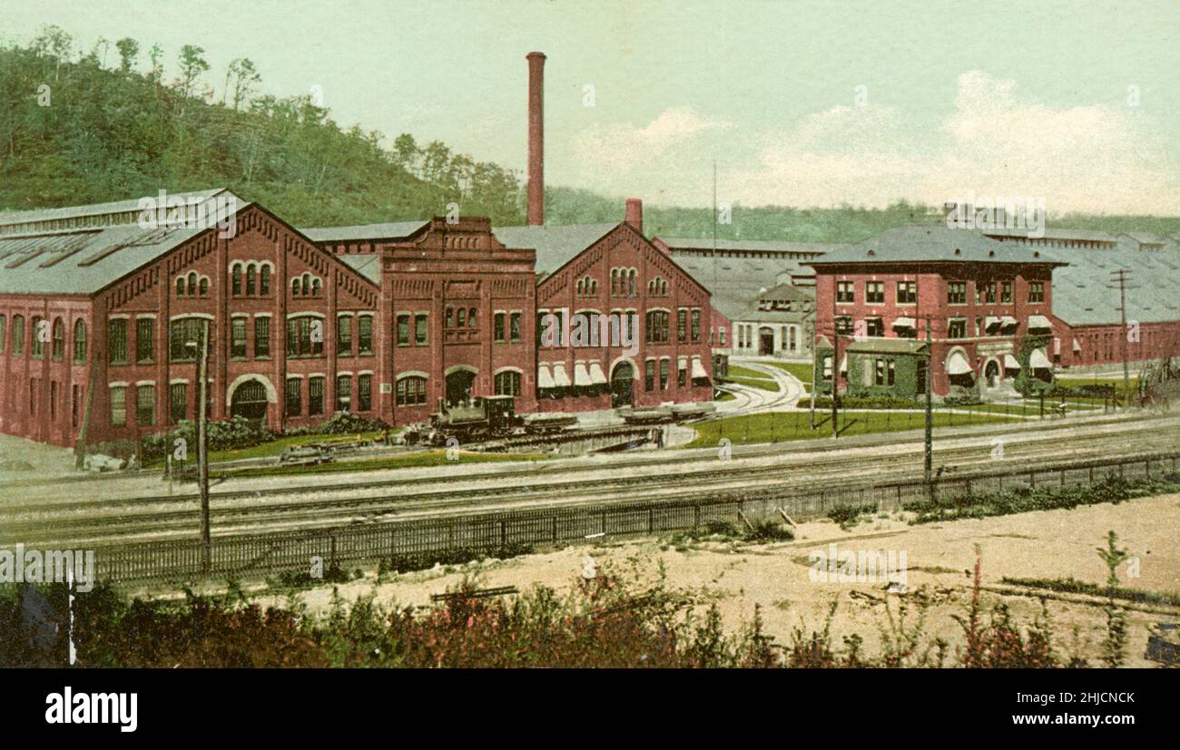 Westinghouse Works, Wilmerding, Pennsylvanie, États-Unis.Carte postale de la Detroit Publishing Company, après 1898. Banque D'Images