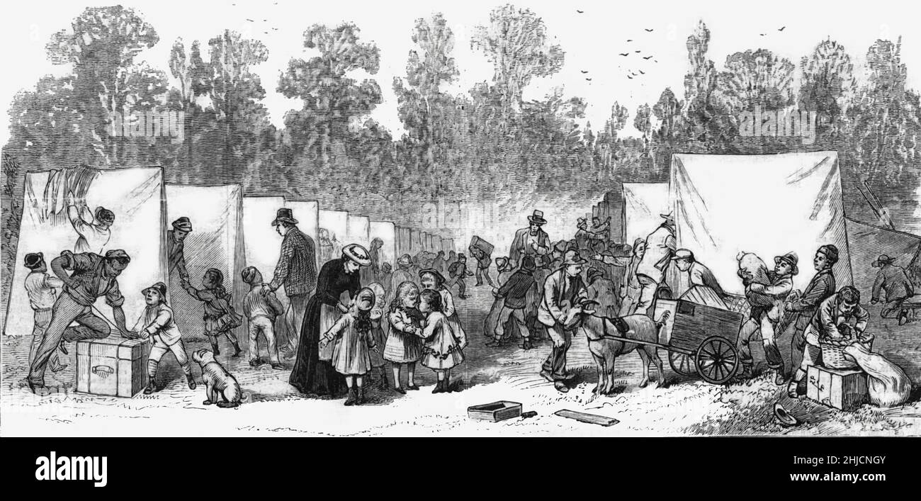 Les Sœurs de la Charité ont mis fin à un camp de quarantaine à la fin de l'épidémie de fièvre jaune à Memphis.L'épidémie de fièvre jaune de 1878 à Memphis, Tennessee, a tué plus de 5 000 personnes dans la ville.Journal illustré de Frank Leslie, janvier 11 1879. Banque D'Images Les Sœurs de la Charité ont mis fin à un camp de quarantaine à la fin de l'épidémie de fièvre jaune à Memphis.L'épidémie de fièvre jaune de 1878 à Memphis, Tennessee, a tué plus de 5 000 personnes dans la ville.Journal illustré de Frank Leslie, janvier 11 1879. Banque D'Images