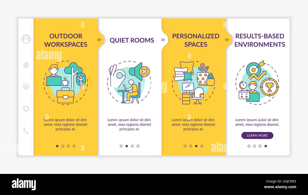 Créer un modèle d'intégration jaune de culture de travail positive Illustration de Vecteur