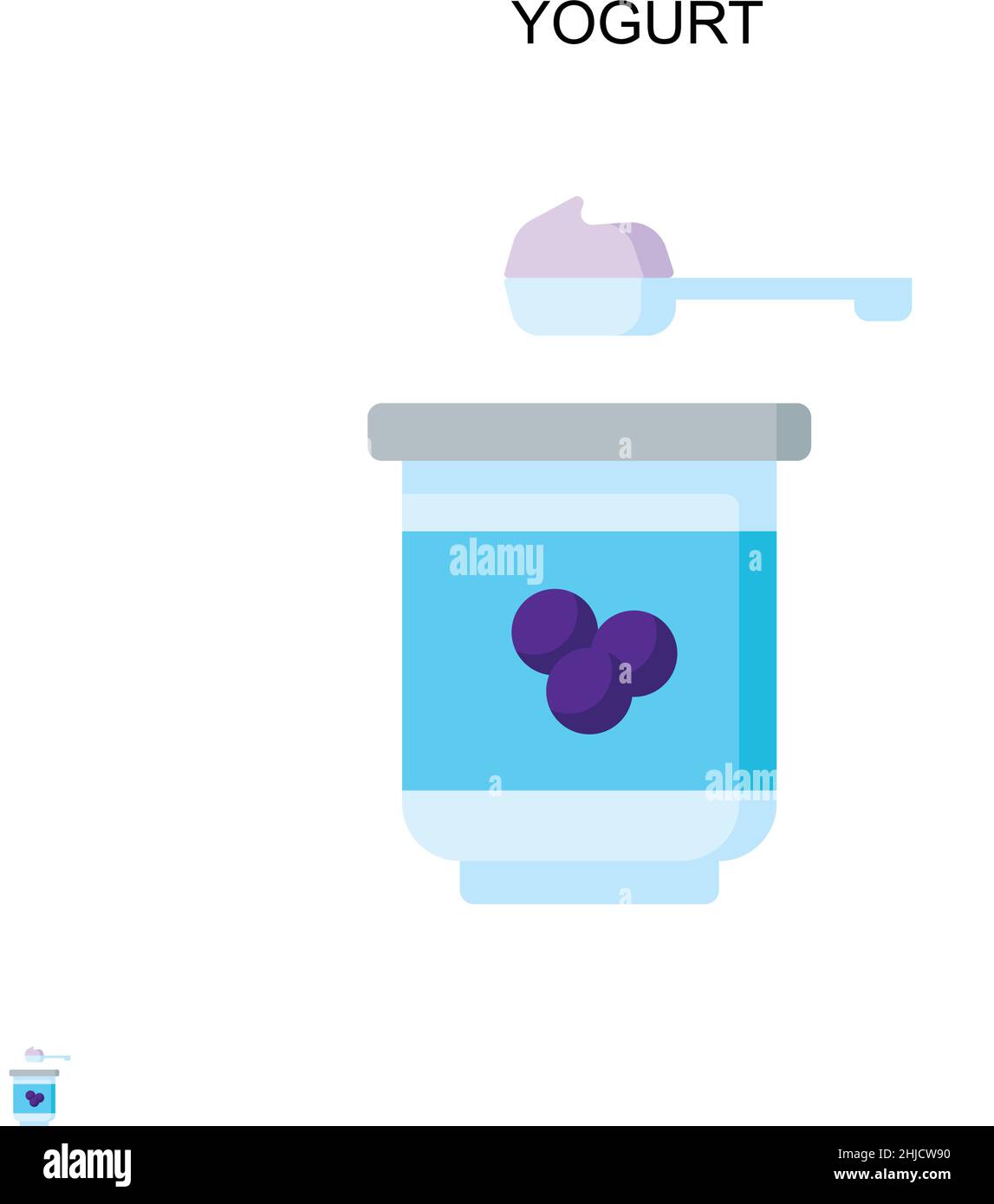 Icône vecteur simple yaourt.Modèle de conception de symbole d'illustration pour élément d'interface utilisateur Web mobile. Illustration de Vecteur