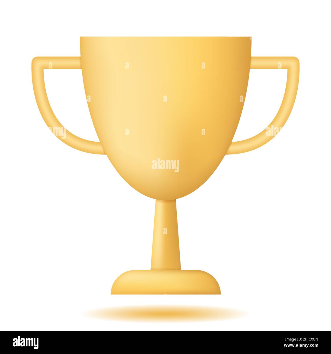Icône 3D du gagnant de la coupe jaune Illustration de Vecteur